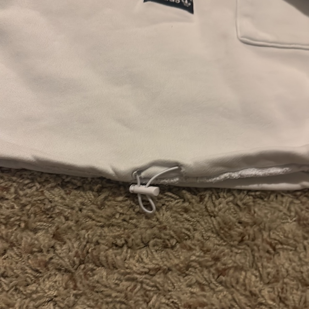 white adidas crop top long sleeve quarter zip - Picture 4 of 4